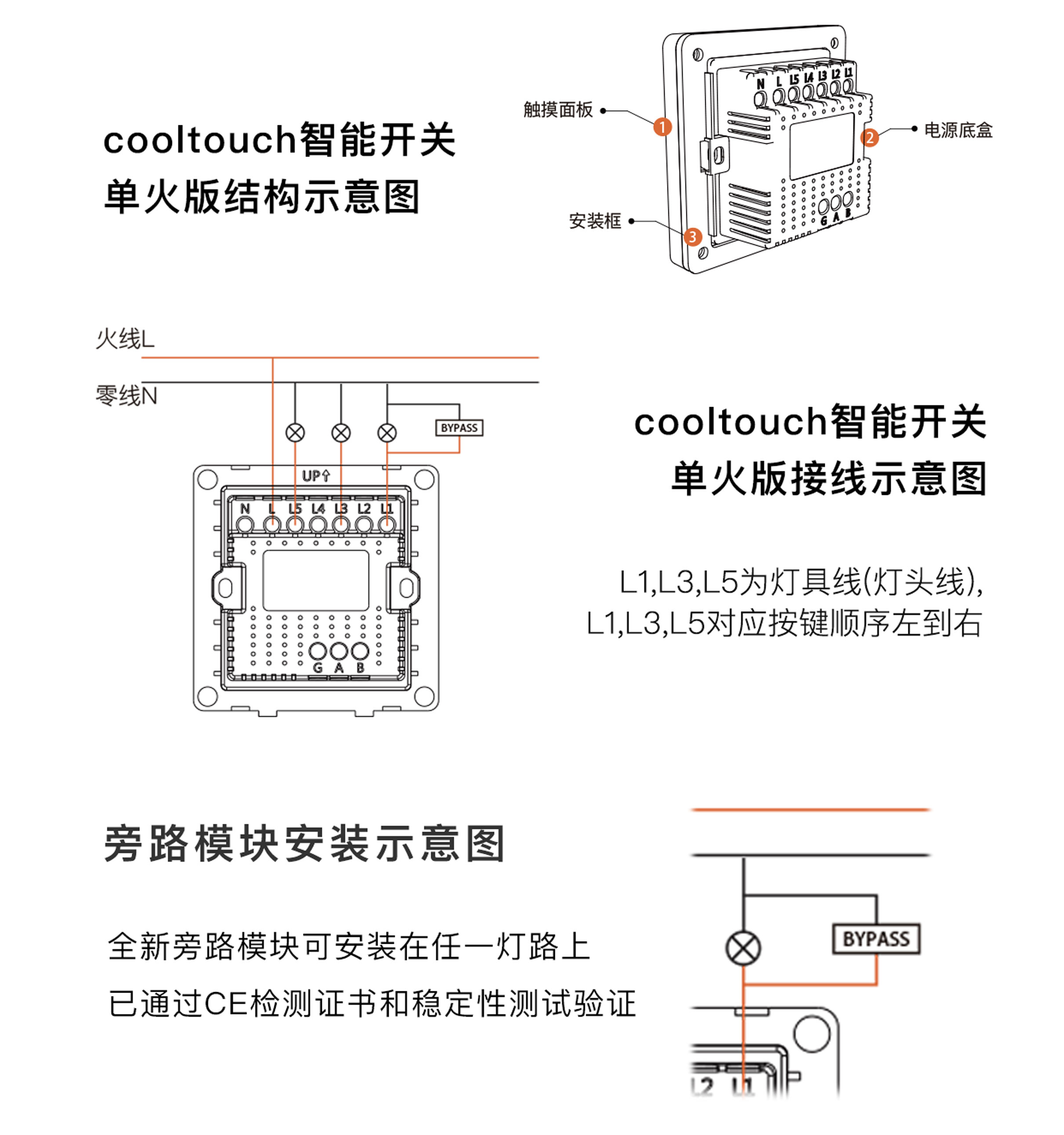 感应开关接线图 人体图片